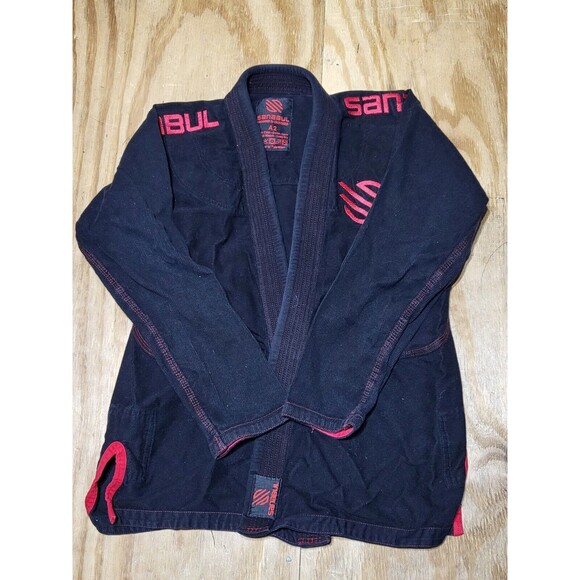 Sanabul Essential Jiu Jitsu Gi Kimono MMA Martial Arts Uniform Mens A2 Black @N7 - Picture 2 of 7